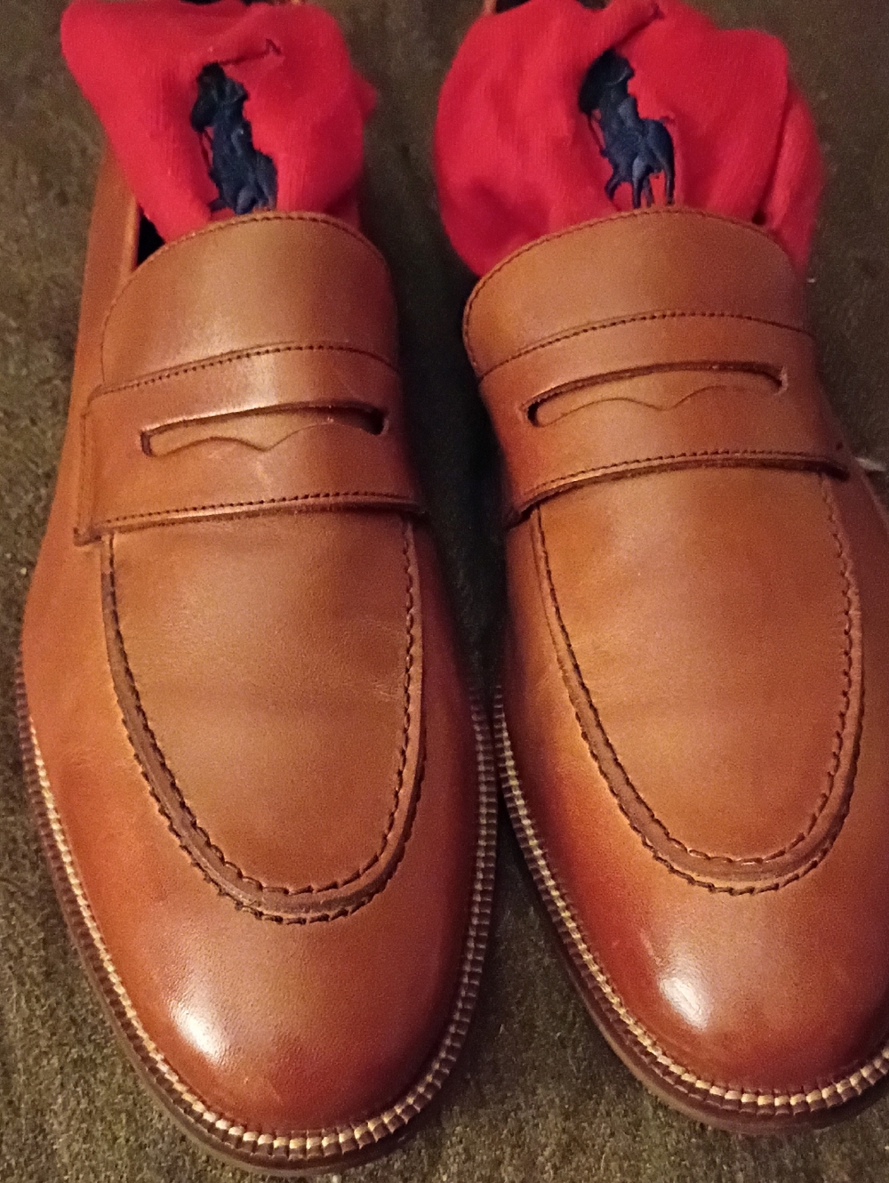 Mens Cole Haan Brown Leather Penny Loafers